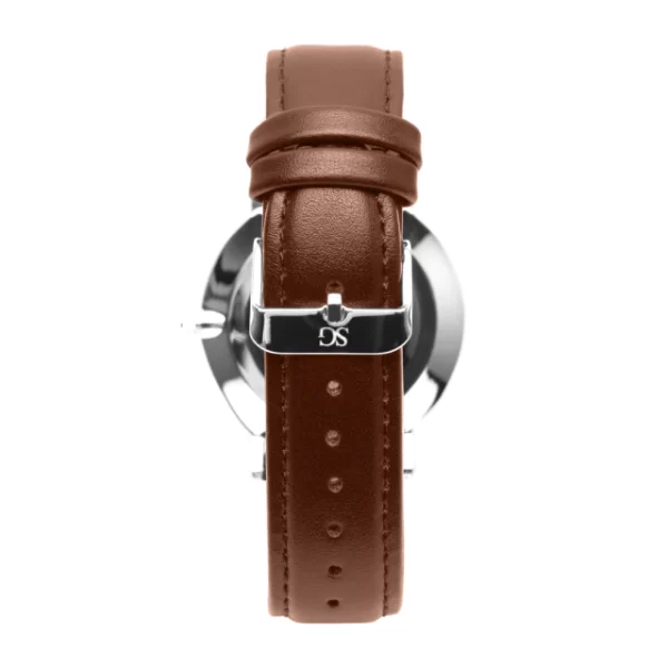 Relogio De Couro Marrom Masculino Bronx Silver 40mm - Image 4