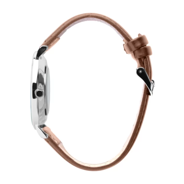 Relogio De Couro Marrom Masculino Bronx Silver 40mm - Image 3